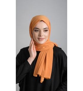 Gold Pratik Hazır Geçmeli Eşarp Sandy Kumaş Sade 1817_03