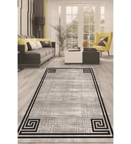 Dijital Kaymaz Taban Yıkanabilir Modern Renkli Salon Halısı Mutfak Halısı Yolluk ND-HT-1381 (Gri)