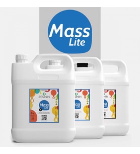 Resinin Mass Lite 15 Kg A+B Orta Hacim İçin Ultra Şeffaf Epoksi Reçine
