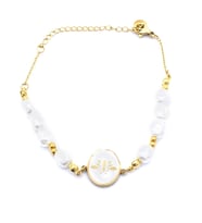 FerizZ Altın Kaplama İnci Kadın Bileklik BLK-1003 (Gold)