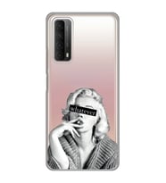 Huawei P Smart 2021 Uyumlu Marilyn Monroe Desenli Şeffaf Telefon Kılıfı
