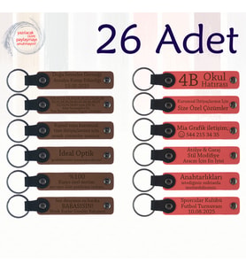 A Kahve & Nar Çiçeği, Fizik Öğretmeninden Sınıfına Hatıra, 26’lı Set, İsim Yazılabilen Anahtarlık