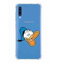 Samsung Galaxy A70  Köşe Korumalı Antişok Kapak Donald Duck Tasarımlı Şeffaf  Kılıf