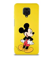 Xiaomi Redmi Note 9 Pro Soft Premier Kapak Mickey Mouse-D Tasarımlı Silikon Kılıf - Sarı (Şeffaf)