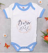 BK Kids Born To Tasarımlı Mavi Bebek Body Zıbın-1