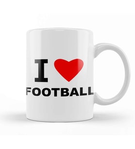 Soccer I Love Football Kupa Bardak Porselen
