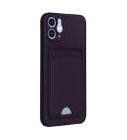 iPhone 12 Kılıf Kelvin Kartvizitli Silikon - Derin Mor