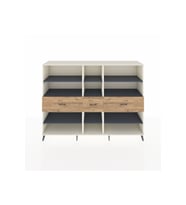Hyperion Dolap 9 Raflı 3 Çekmeceli  220x44x163 Aytaşı-Antrasit/Çam