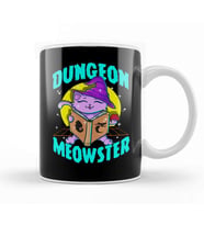 Cute & Funny Dungeon Meowster Gamer Cat Pun Kupa Bardak Porselen