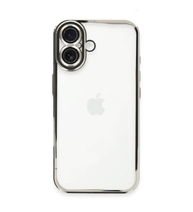 Iphone 16 Kılıf Razer Lensli Silikon - Gümüş