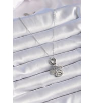 316L Çelik Gümüş Renk Zirkon Taş Detay Kalp Model Charm Kadın Kolye - TJ-BKO9305