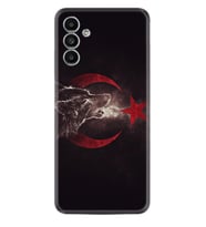 Samsung A23 A31 A32 A50 A51 A52 A53 A70 Kılıf Desenli Silikon Kurt ve Ay Yıldız 1403