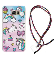 Samsung S7 Edge S20 Fe Plus Ultra S21 S22 Kılıf Boyun Asklı Rasta Silikon Unicorn Mektup 1800