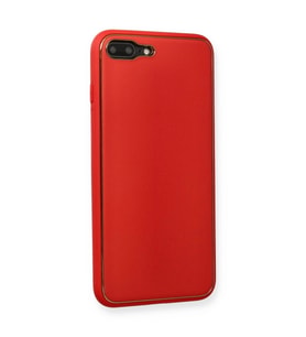 İphone 7 Plus Kılıf Co Deri Kapak - Kırmızı