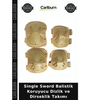 Single Sword Balistik Koruyucu Dizlik ve Dirseklik Takımı Bisiklet Ekipmanı Paten Seti