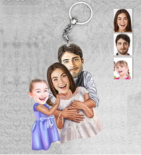 Kişiye Özel Aile Ahşap Anahtarlık-29