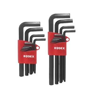 Rodex 9'lu Alyan Seti Hex Tip Kısa AL101T