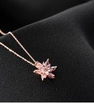 925 Ayar Gümüş Pembe Lotus Kolye