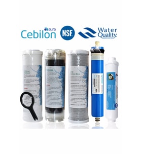 Cebilon Uyumlu 5’li Su Arıtma Filtresi Seti Açık Kasa LG Membranlı Inline Filtre Seti NSF Sertifikalı Su Arıtma Filtre Takımı