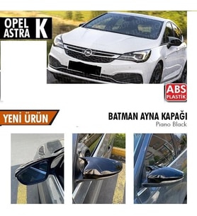 Opel Astra Uyumlu K 2015 Sonrası Batman Yarasa Ayna Kapağı (Parlak Siyah)