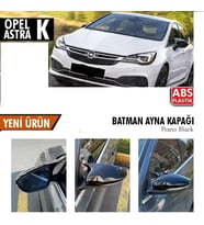 Opel Astra Uyumlu K 2015 Sonrası Batman Yarasa Ayna Kapağı (Parlak Siyah)