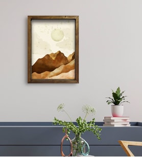 BK Gift Otel Odası Konseptli Doğal Masif Ahşap Çerçeveli Tablo 45x65cm-43