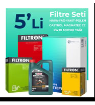 Filtron Chrysler 300C 3.0 Castrol Motor Yağlı Dizel Filtre Bakım Seti (2004-2012) 5 Li