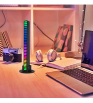 Rgb Çubuk Sese Duyarlı Ekolayzer 18 Farklı Ayarlanabilir RENK-MOD Type-C Şarjlı Taşınabilir (Siyah)