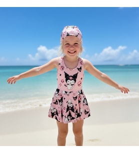 kız çocuk etekli boneli mayo bikini