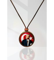 Mustafa Kemal Atatürk Ahşap Kolye
