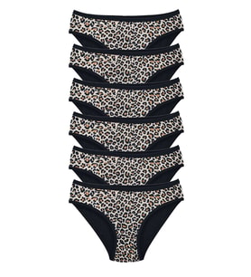 Mulvxbrf Brf02 6 Adet Leopar Desenli Likralı Yumuşak Dokulu Kadın Slip Külot (Mulvix)