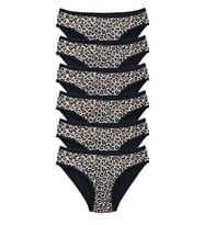 Mulvxbrf Brf02 6 Adet Leopar Desenli Likralı Yumuşak Dokulu Kadın Slip Külot (Mulvix)