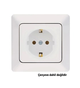NE-AD Aras Topraklı Priz - Beyaz