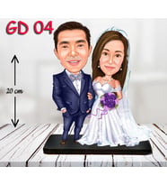 Kişiye Özel Ahşap Biblo - Gelin ve Damat Biblo 4 ( 3D Biblo )
