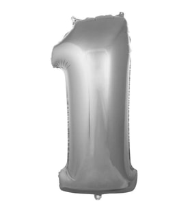 Gümüş 1 Rakam Folyo Balon 36 cm 1 Adet