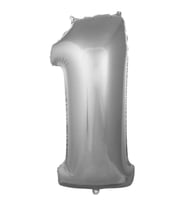 Gümüş 1 Rakam Folyo Balon 36 cm 1 Adet