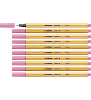Stabilo İnce Keçe Uçlu Kalem 88 Point 0.4 MM Pembe Fineliner Kalem (10 Lu Paket) (Karışık)