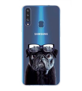 PrintiFy Samsung Galaxy A20s ile Uyumlu 1mm Slim Fit Köpek 3 050f Baskılı Şeffaf  Kılıf