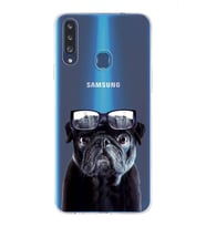 PrintiFy Samsung Galaxy A20s ile Uyumlu 1mm Slim Fit Köpek 3 050f Baskılı Şeffaf  Kılıf