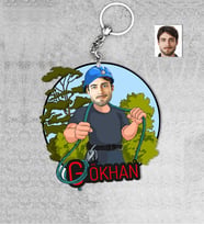 Kişiye Özel Dağcı Erkek Ahşap Anahtarlık-1