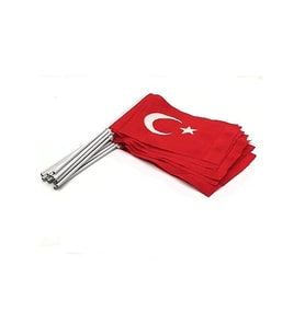 Sopalı Kumaş Türk Bayrağı ( 20 x 30 ) - 10 Adet (Standart)