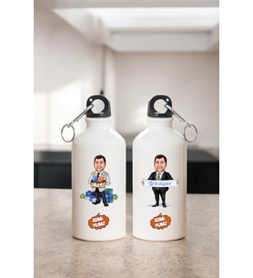 Yakın Erkek Arkadaşa Doğum Günü Hediyesi Karikatürlü 600 ML Kapaklı Su Matarası
