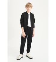 Erkek Çocuk Basic Kargo Cepli Jogger Paça Okul Eşofman Altı AK2322-1 (Siyah)