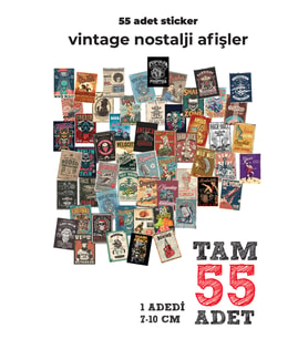 55 Adet Vıntage Nostalji Etiket-yüksek Kalite Sticker