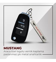 Mustang Uyumlu 3D Metal Paslanmaz Metal Araç Otomotiv Anahtarlığı - Kırmızı