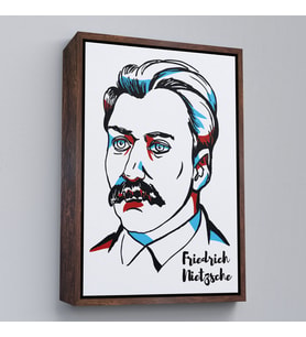 Çerçeveli Friedrich Nietzsche Dekoratif Kanvas Tablo (Siyah)