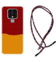 Tecno Camon 16 18P Pova Kılıf Boyun Asklı Rasta Silikon Sarı Kırmızı Boya 1708