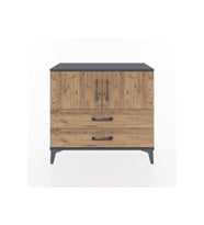Arges Şifonyer 2 Raflı 2 Çekmeceli 2 Kapaklı 88x30x80 Antrasit-Çam