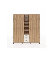 Kronos Dolap 17 Raflı 3 Çekmeceli 4 Kapaklı 220x59x243 Çam-Çam/Aytaşı
