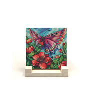 Kelebek Baskılı Taş Masaüstlük 10X10